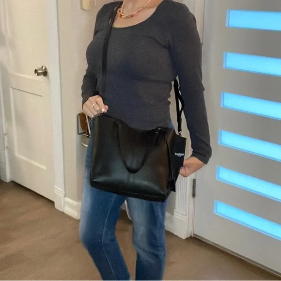 Botkier Hudson Black Leather Tote Bag - Picture 15 of 16